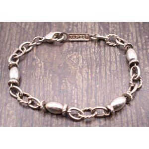 Vintage Napier Silver-Tone Oval Link Twist Bracelet 7" Lobster Clasp Jewelry